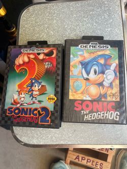 2-SEGA GENESIS SONIC THE HEDGEHOG /HEDGEHOG 2