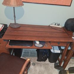 Computer Desk And Swivel Wheeled Chair