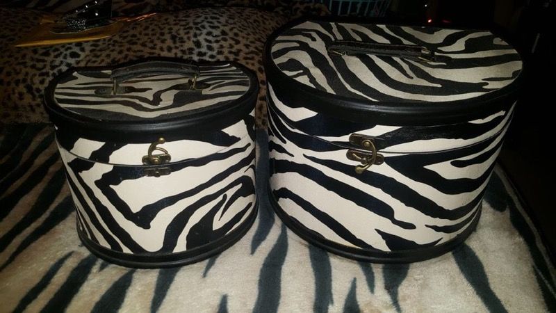 Zebra Pattern Storage Containers - Qty 2