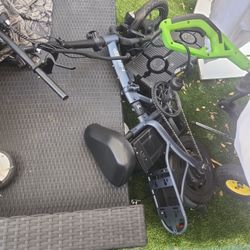 Electric Bike frame and motor.\nNeeds controller display and the tube for the front tire open