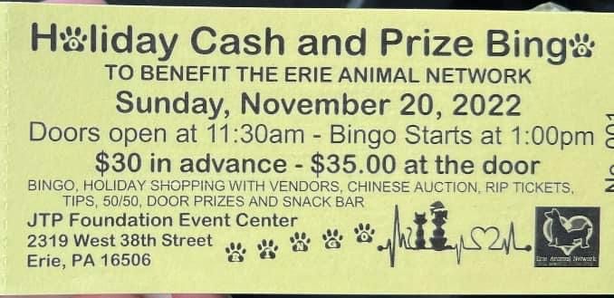 Erie’s Animal Holiday Prize and Cash B!NG0.