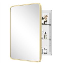 Medicine Cabinet Gold Bathroom Mirror 