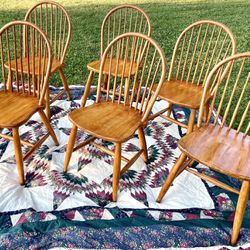 Solid Oak Chairs, Set of 6