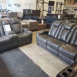 New ashley Furniture Turbulence 2pc Power Reclining Set Sofa And Loveseat Tax Included