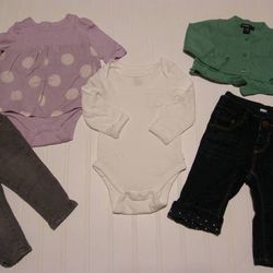 Entire Lot BABY GAP Girls 3-6 Months Winter Clothes Lot - Jeans Sweater Shirts - 3-6M