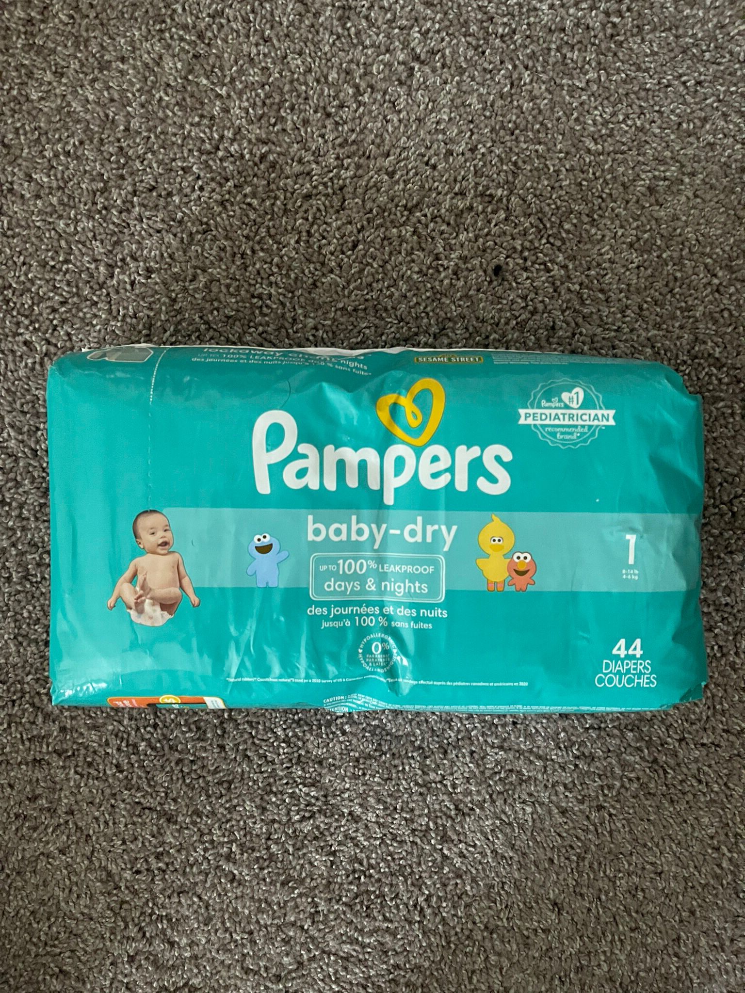 Pampers Baby-Dry Diapers, Size 1, 44 Count