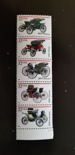 Vintage Car stamp collection. Green Bay Wisconsin.