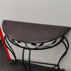 Half Moon Modern Hallway Console Table With Metal Base 