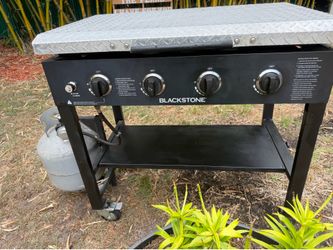 aluminum diamond plate metal top 36 in BLACKSTONE GRIDDLE with aluminum diamond plate metal top