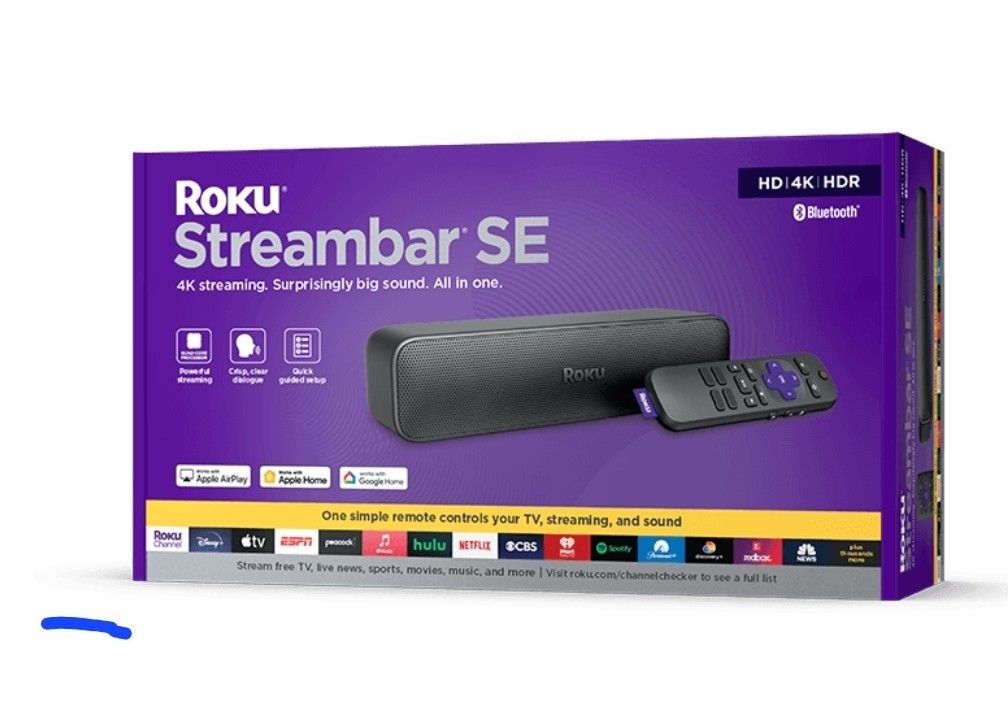Roku Streambar SE - 2-in-1 TV Soundbar with Built-in Streaming, Premium Speakers, & Speech Clarity