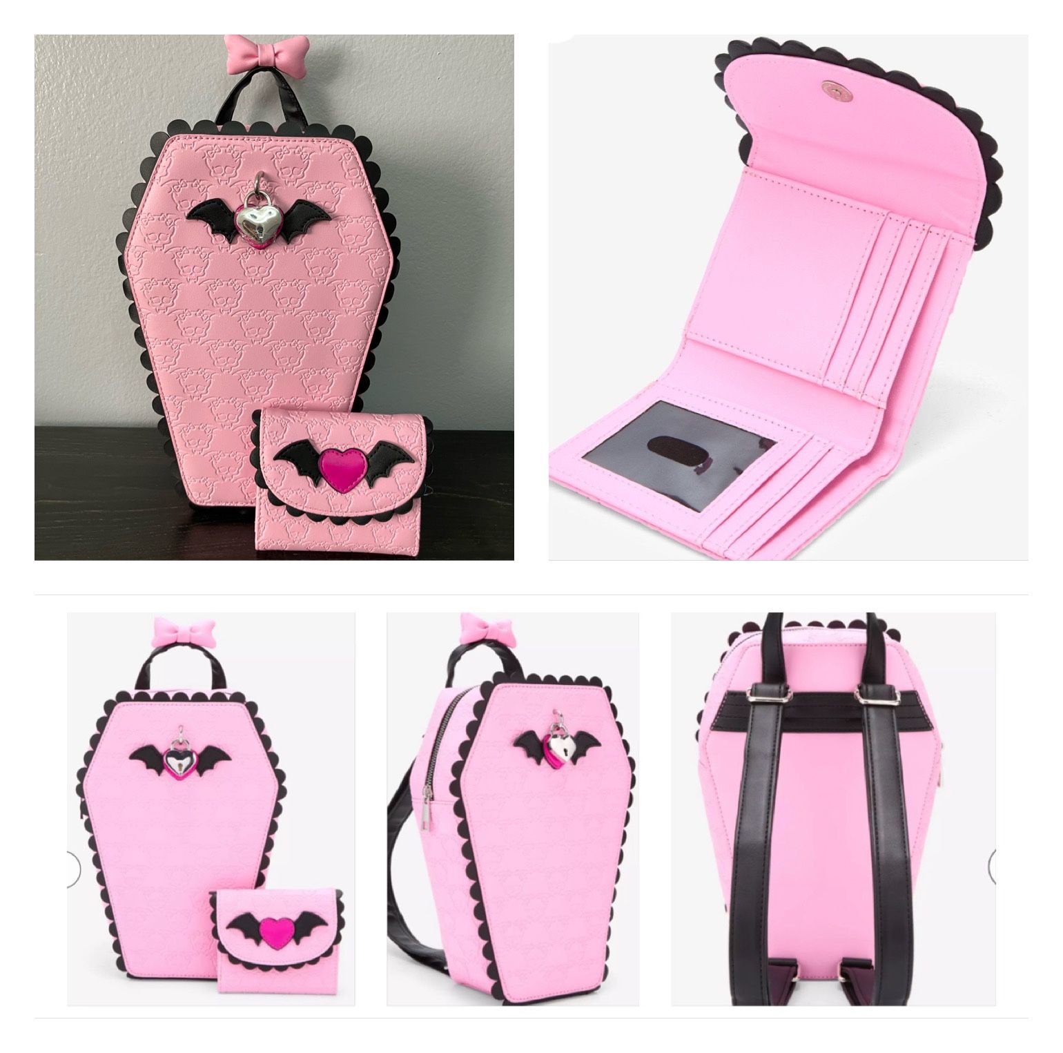 MONSTER HIGH Draculaura Coffin Mini Backpack & Wallet SET (NWT)