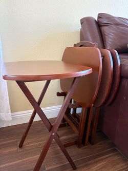 Folding TV Tray Tables Set with Stand