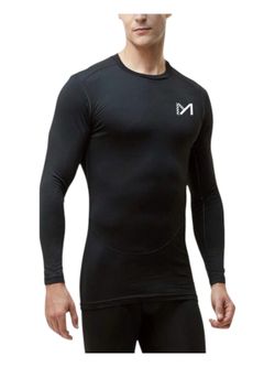 Mens Black  Long Sleeve Compression Shirt Size Large