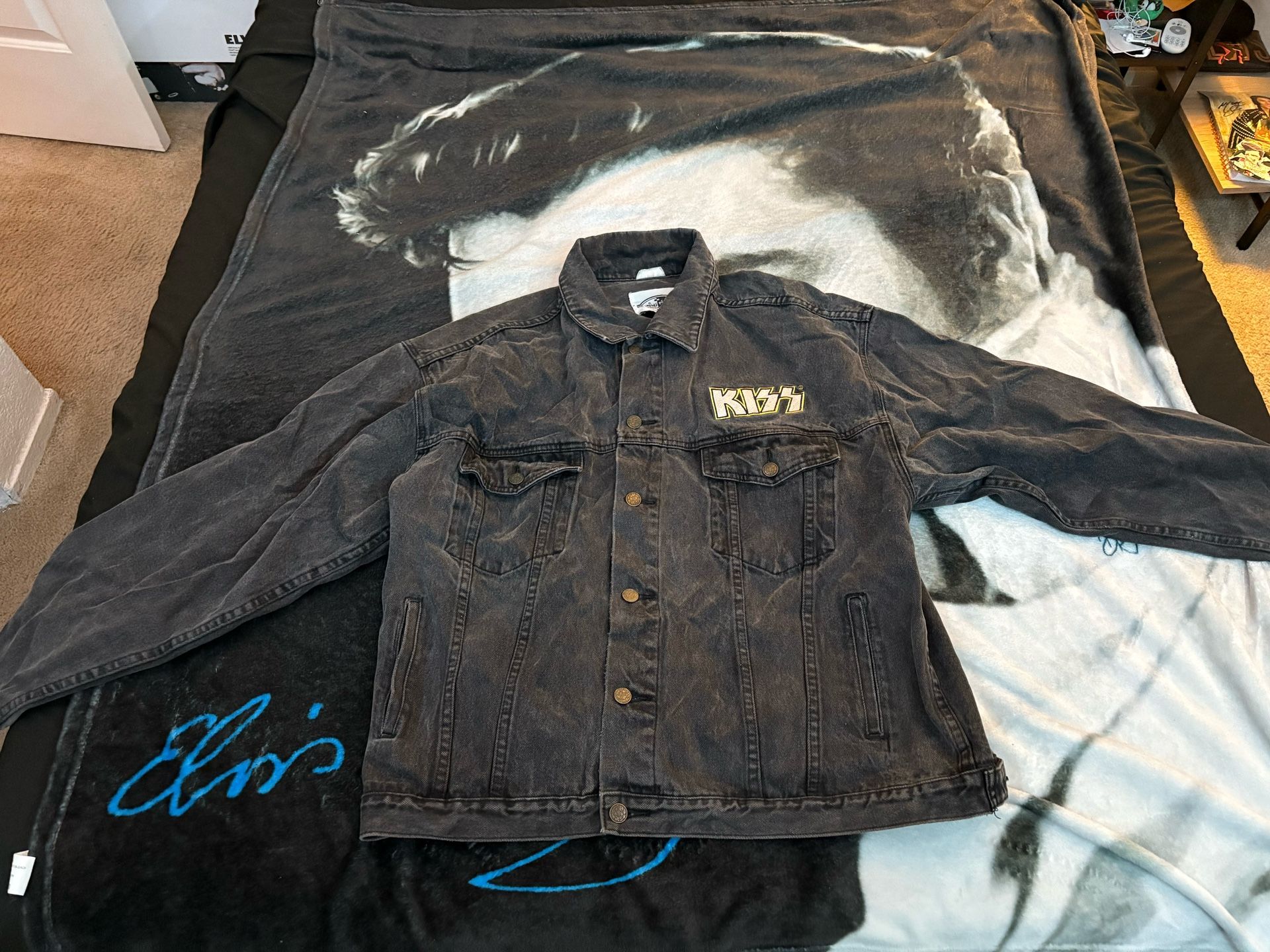 90's Vintage - Kiss Concert Tour Jean Jacket / Denim XL