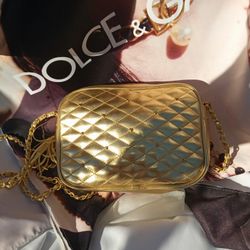 Vintage Leather Gold Crossbody 