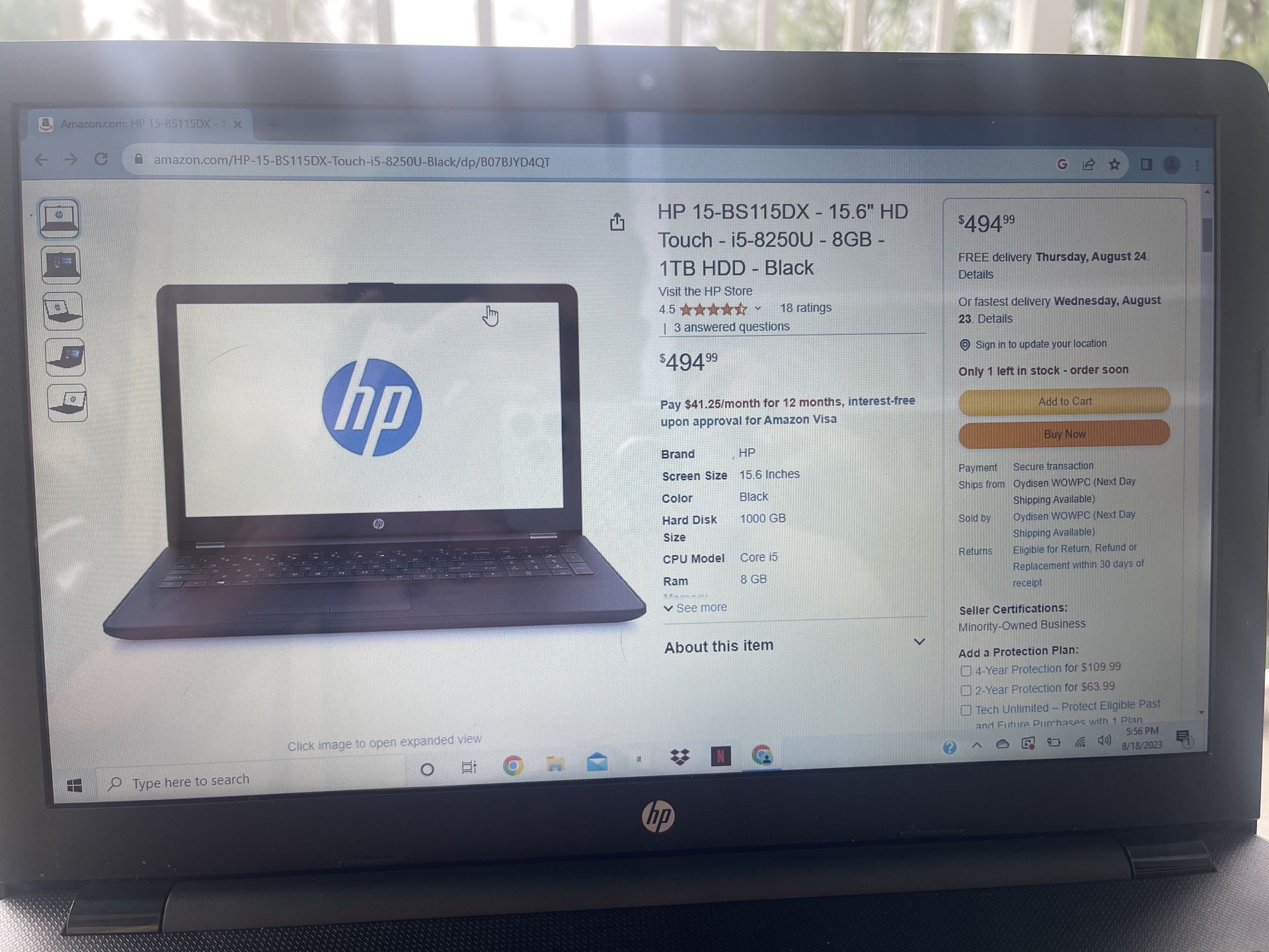 Hp 15-bs115dx Touchscreen Laptop