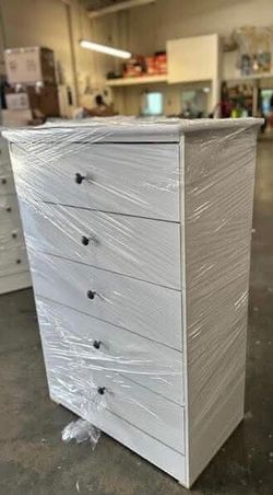 5 drawer white color