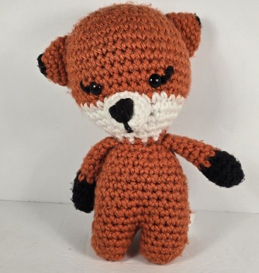Handmade Crochet FOX Plush Stuffed Animal Toy