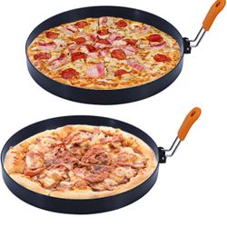 Large 2 Packs 8" Omelette Ring for Griddle 8 Inch Stainless Steel Omelette Ring with Silicone Handle Round Pancake Mold Rings Griddle Egg Ring