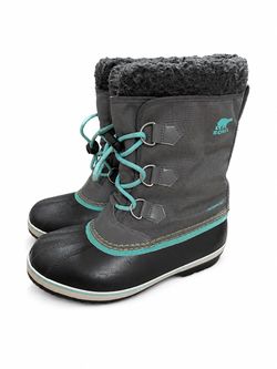 Sorel Youth Tofino II Size 6 Waterproof Snow Winter Boots Gray Teal 1856211