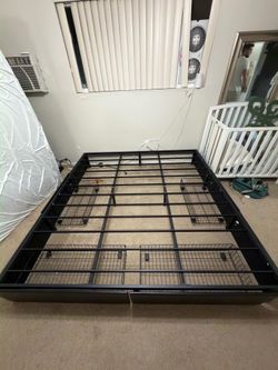 King bed frame with storage