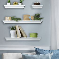 White / Grey Floating Wall Shelf