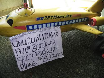 1970s unusual marks jet 727 Boeing jet ride-on toy