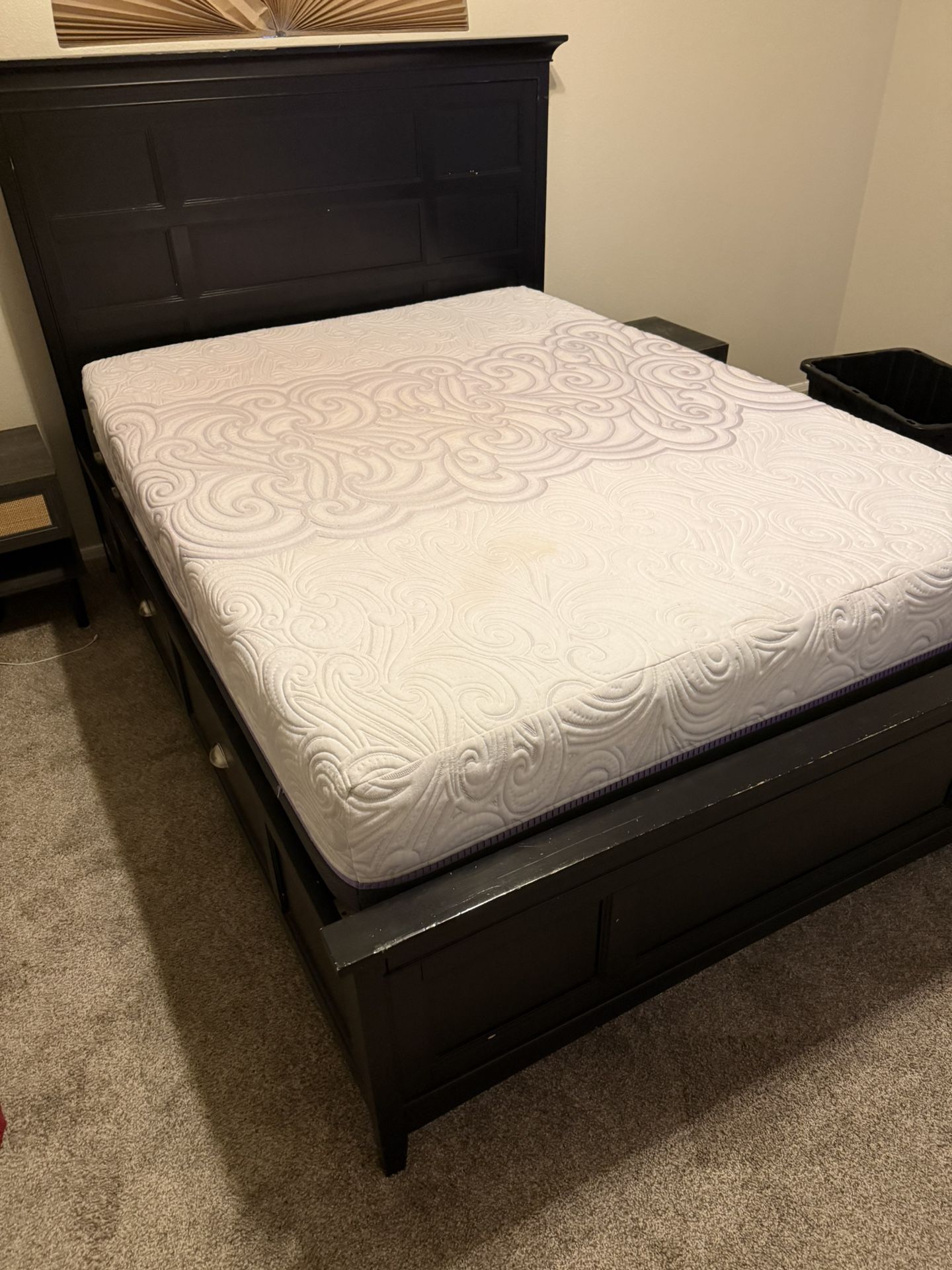 Bed And Bedframe In Great Condition. Very Comfortable Hardly Used. $100 Or Best Offer.