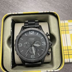 Fossil-Nate Chronograph Black Stainless Steel Watch