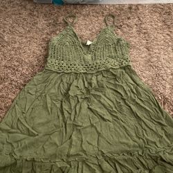 Green Crochet Dress 