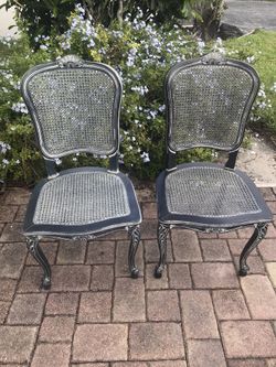 Two vintage wicker chairs