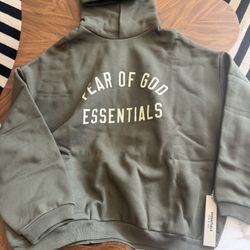 Military Green FEAR OF GOD ESSENTIALS Hoodie 
