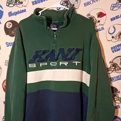 Vintage Vntg 1990s Karl Kani Sport 3/4 Zip Sweater Sweatshirt 