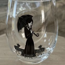 Little Storm Cloud Stemless Wine Glass -Wednesday Addams Family 