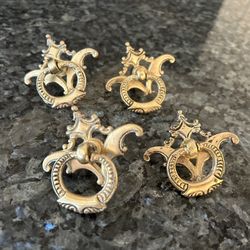 4 Antique Brass Drawer Rings / Pulls 