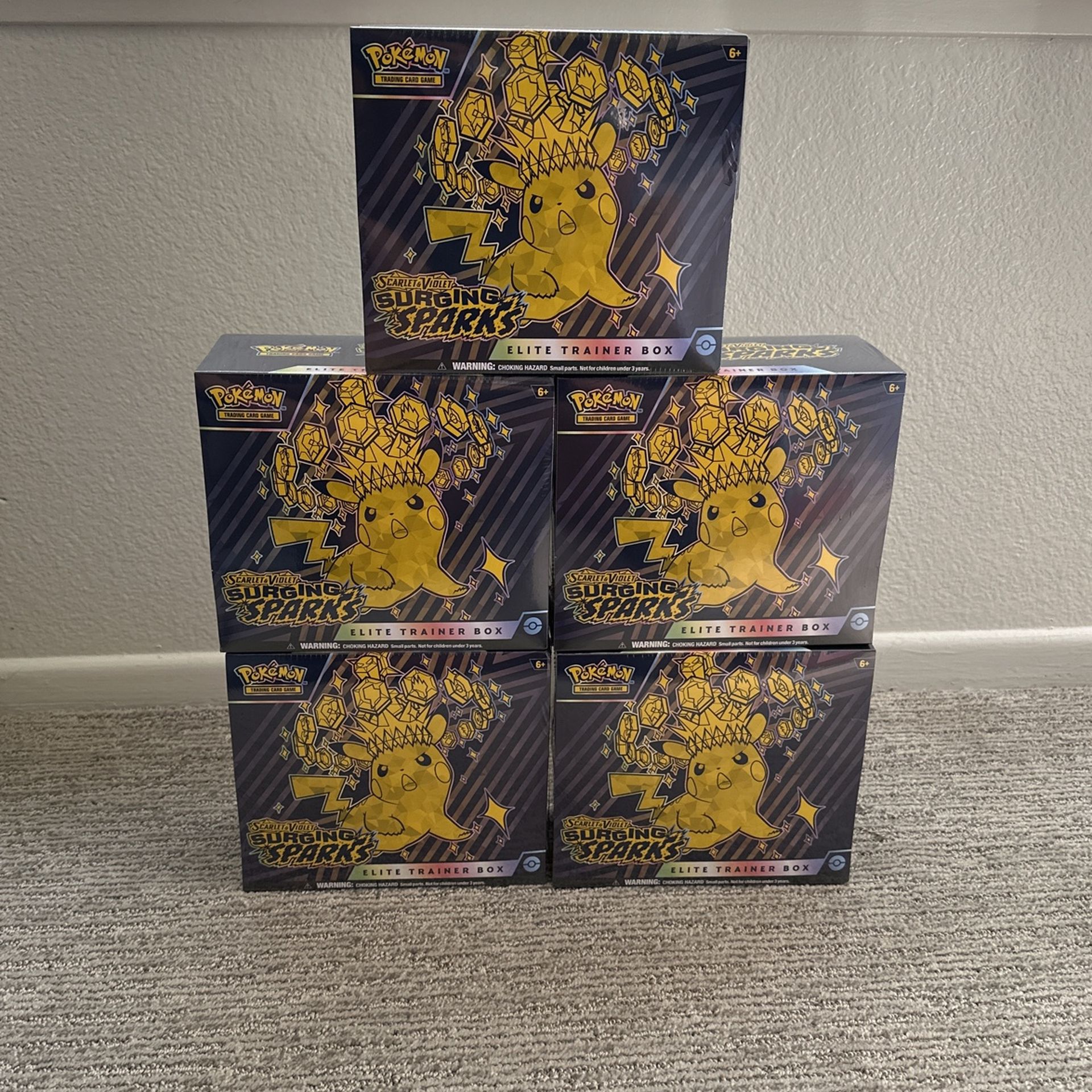 Pokemon Surging Sparks ETB x5 Sealed