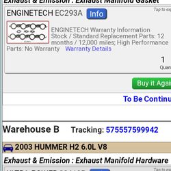 Hummer H2 2003 Truck Parts