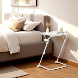 Homy Casa Baseline Adjustable Folding Table Desk for Gaming, Work & Study,Beige