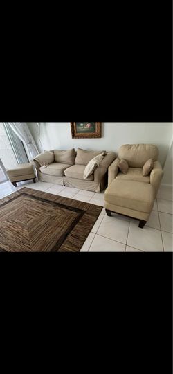 Leather seat with 2 leather stools optional for $40 each