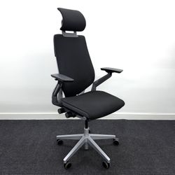 LIKE NEW CONDITION STEELCASE GESTURE CHAIR WITH HEADREST! BLACK FABRIC WITH LUMBAR SUPPORT!