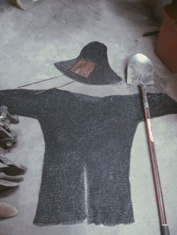 Medieval Chainmail Hauberk and Coif Set