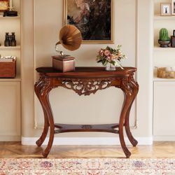 37.6" Console Table, Elegant Two-Tier Entryway Hallway Table