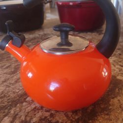 Whistling Tea Kettle in Orange