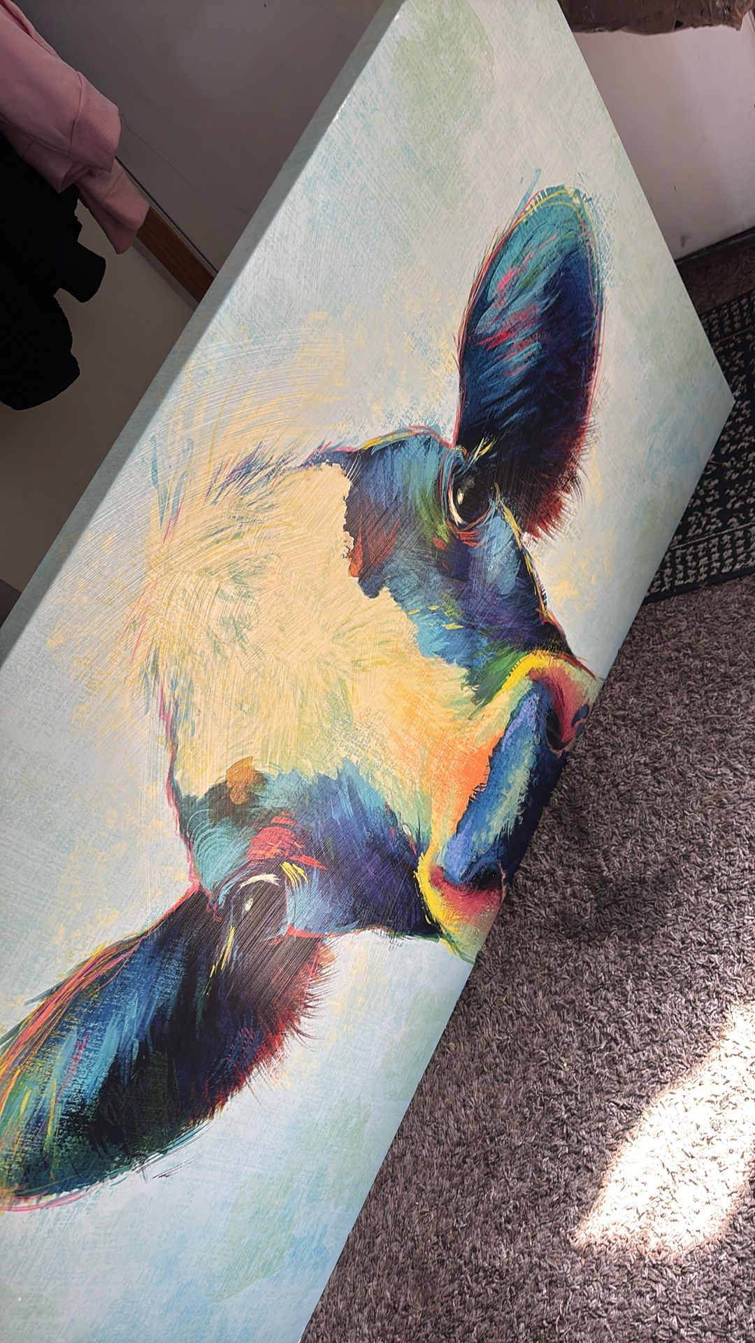 Cow Canvas About 30X48. Pretty Large. Like New