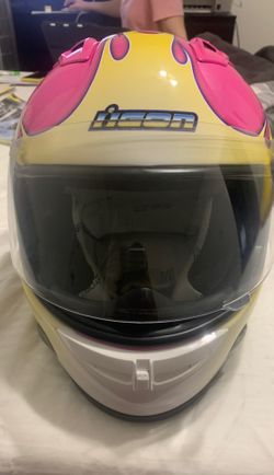 ICON pink Motorcycle helmet