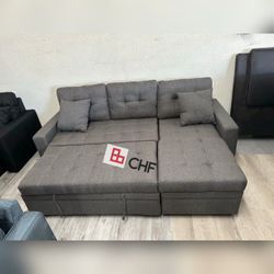 new sectional sofa with storage chaise and pull out bed 