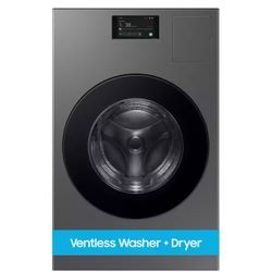 Samsung Bespoke 5.3 cu. ft. Ultra Capacity Ventless Heat Pump All-In-One Washer Dryer Combo with Super Speed in Dark Steel