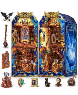 NEW Sealed DIY Magic Book Nook – 373-Piece Wooden 3D Puzzle with Lights