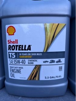 Shell Rotella T5 synthetic blend 15W-40 Diesel oil 2.5 gallon jug