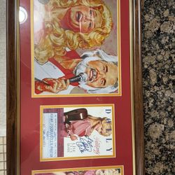 Dolly Parton Framed double matted signed  plus extra unopened cd